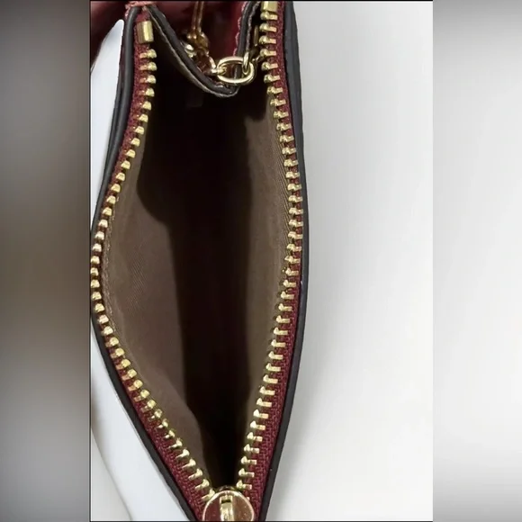 NWT COACH Mini Skinny Id Case Card Wallet & Key Chain w/Pink Cherry Print AUTHTC - Picture 7 of 8